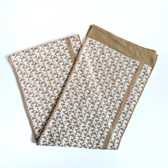 Michael Kors Accessories - Michael Kors - White and Tan MK Logo Scarf